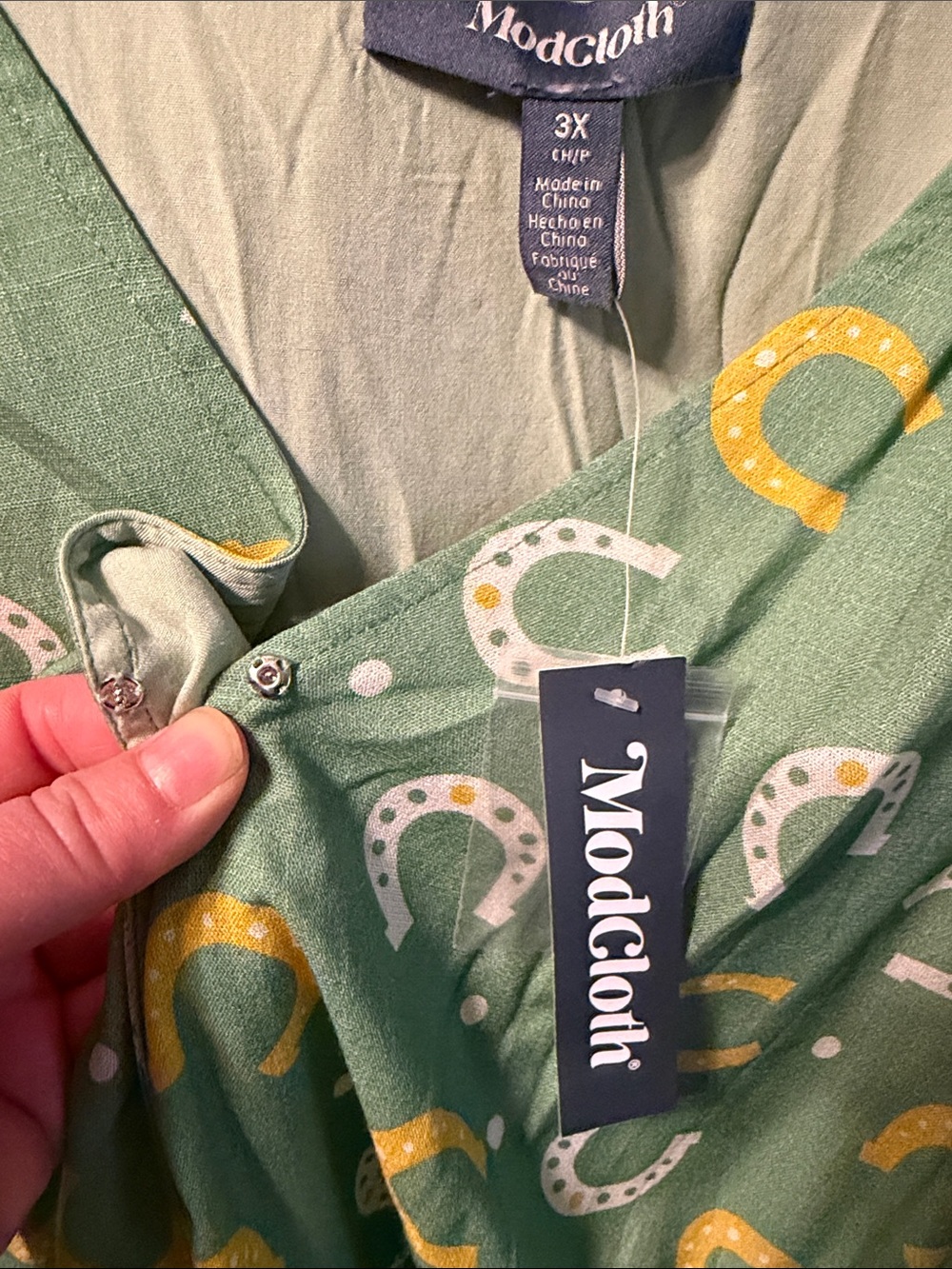 NWT ModCloth Lucky Horshoe 3x ruffled wrap dress - Picture 3 of 6